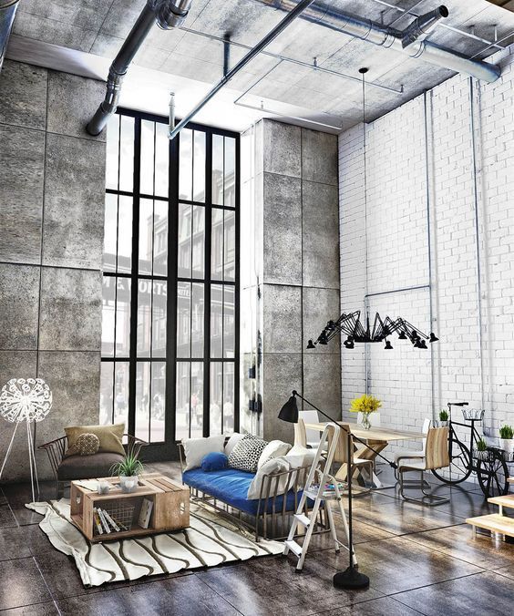 diseño de interiores estilo Industrial